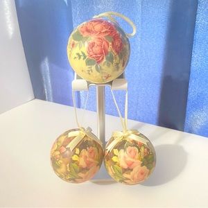 Shabby Chic Cottage Rose Romantic Victorian Style Christmas Decoration Ornaments
